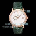 Swiss Copy New Vacheron Constantin Traditionnelle White Face Green Leather Strap Watch 